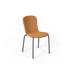 sackit Chair no. One S1 eetkamerstoel met cognackleurige leren zitting en gebogen rugleuning op een slank zwart metalen onderstel