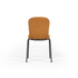 Achteraanzicht van de sackit Chair no. One S1 eetkamerstoel met cognackleurige beklede rugleuning en zwart metalen onderstel voor een modern Scandinavisch interieur
