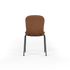 sackit Chair no One S1 eetkamerstoel van achteren met bruine beklede rugleuning en zwart metalen onderstel op een grijze ondergrond