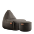 Grijze lounge stoel met bijpassende poef van sackit voor comfortabel zitten in een modern interieur