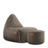 sackit Cobana loungestoel met bijpassende poef in taupe voor comfortabel loungen binnen en buiten