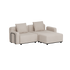 Lichtbeige modulaire loungesofa voor buiten met zachte kussens en brede armleuningen, ontworpen in Denemarken door sackit voor Scandinavische tuinen