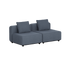 Donkergrijze modulaire tweezits loungesofa van sackit voor buiten met Scandinavisch design en twee losse rugkussens voor comfortabel loungen