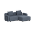 Donkergrijze modulaire loungesofa voor buiten met twee zitplaatsen en chaise longue kussens strak Scandinavisch ontwerp van sackit ontworpen in Denemarken