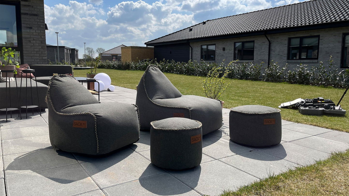 Cobana Junior Lounge Chair & Pouf - Zitzak voor kinderen voor binnen- en buitengebruik met poef