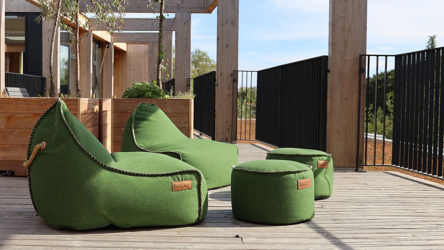 Cobana Lounge Chair & Pouf - Zitzakstoel voor binnen- en buitengebruik met poef