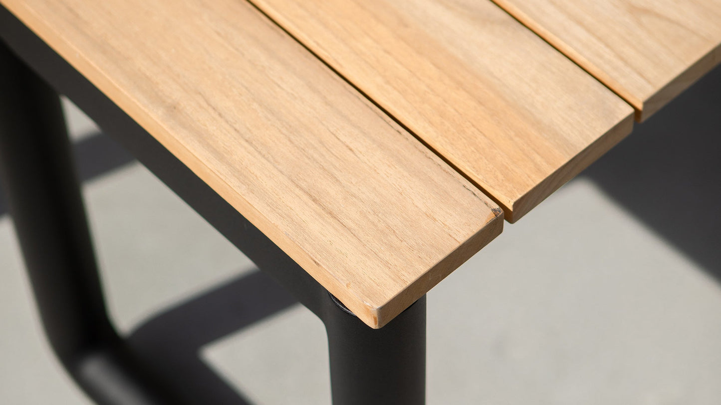 Patio Bench - 130x37 - Tuinbank van teakhout en aluminium