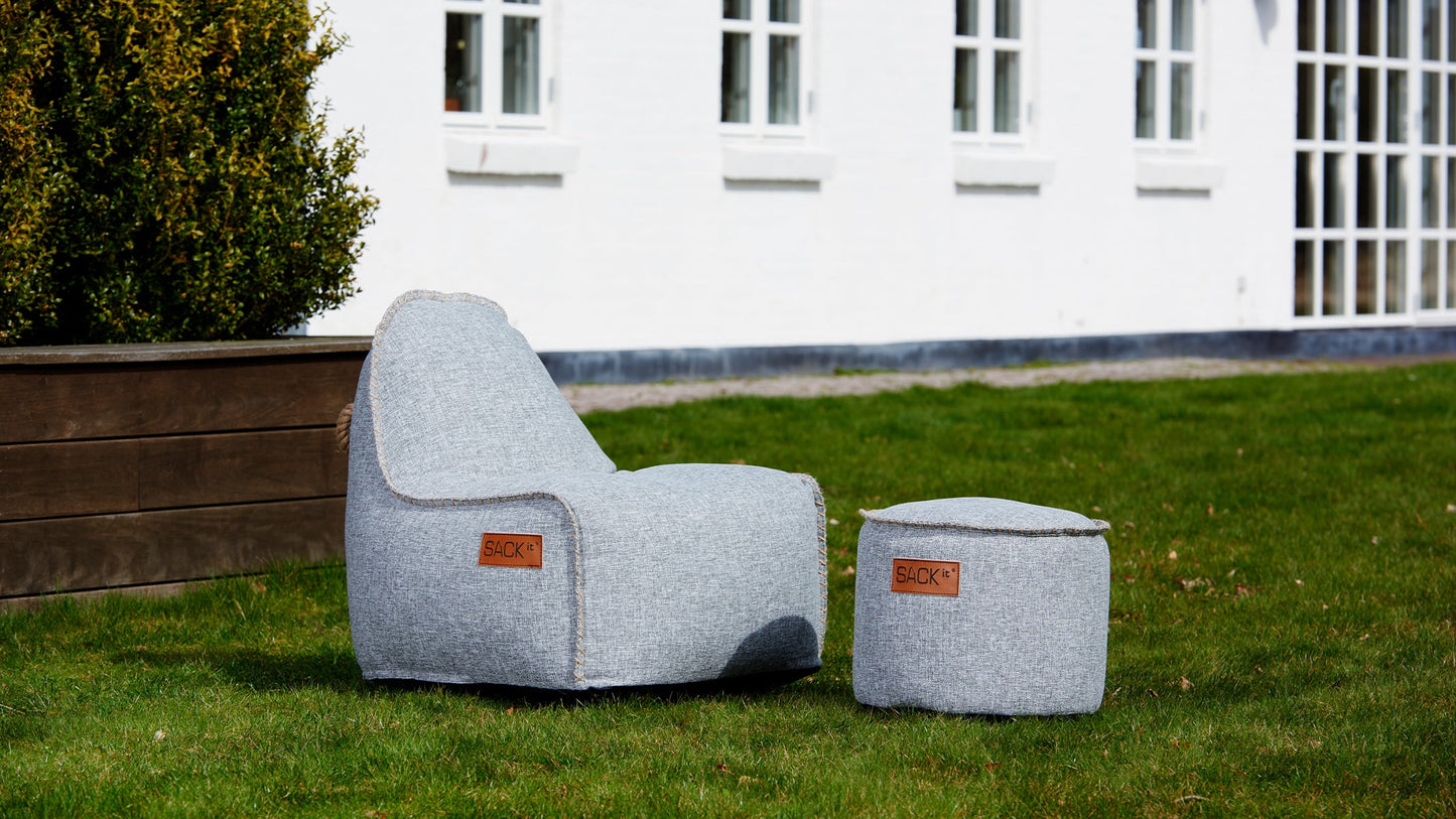 Cobana Junior Lounge Chair & Pouf - Zitzak voor kinderen voor binnen- en buitengebruik met poef