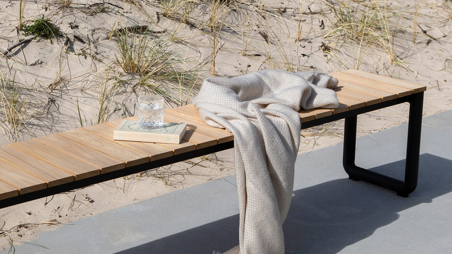 Patio Bench - 130x37 - Tuinbank van teakhout en aluminium