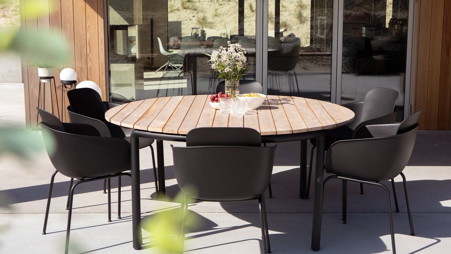 Patio Dining Table - Ø160 - Ronde buitentafel voor 6 personen van teakhout en aluminium