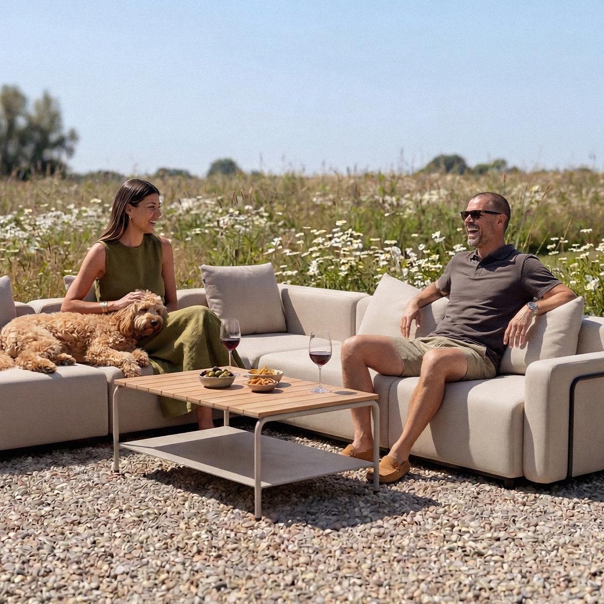 Cobana Lounge Sofa - Pouf - Poef voor loungebank buiten