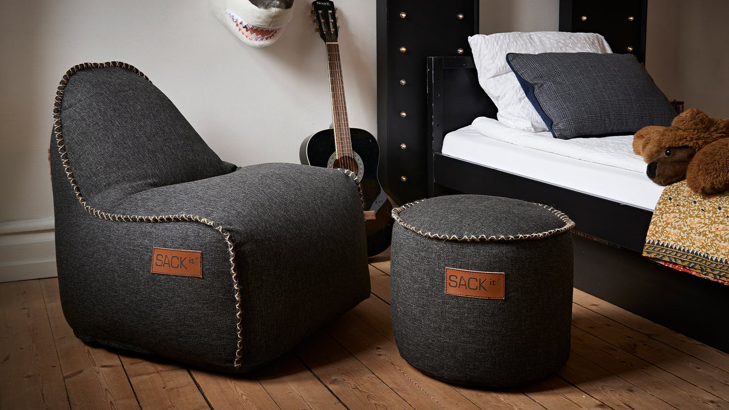 Cobana Junior Lounge Chair & Pouf - Zitzak voor kinderen voor binnen- en buitengebruik met poef