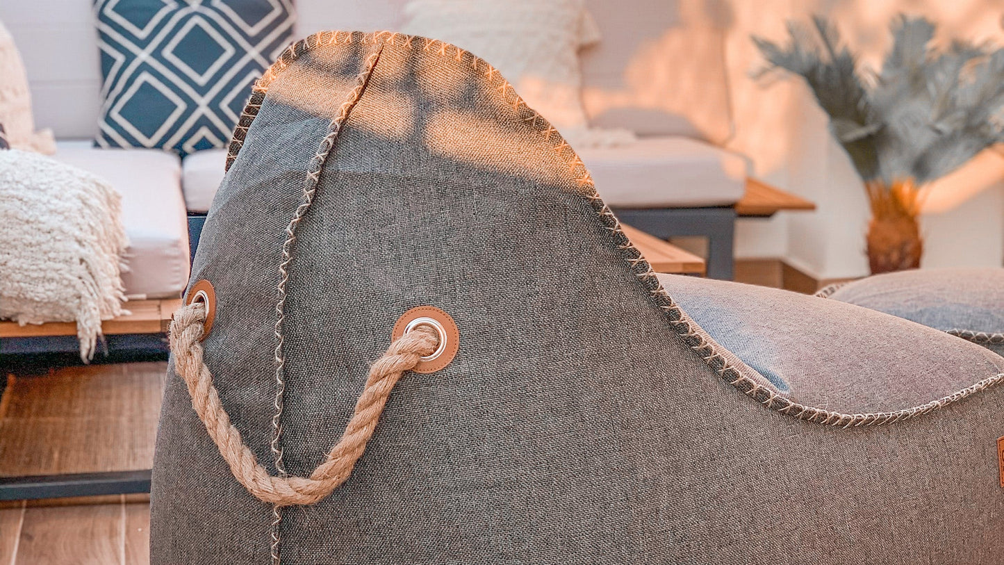 Cobana Lounge Chair & Pouf - Zitzakstoel voor binnen- en buitengebruik met poef