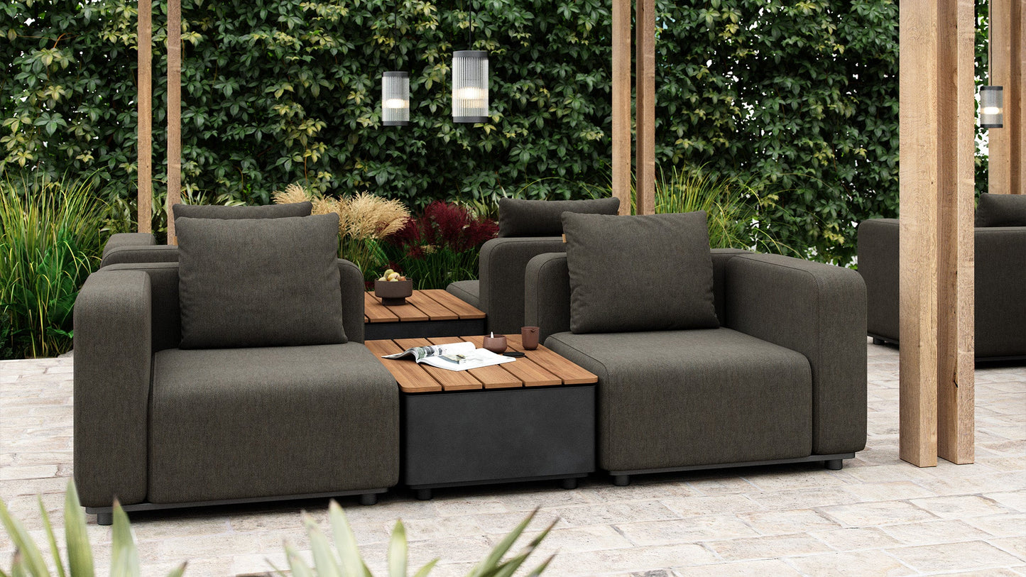 Cobana Lounge Sofa - 3 seater w/ Patio Storage Table - Loungebank voor buitenhuik