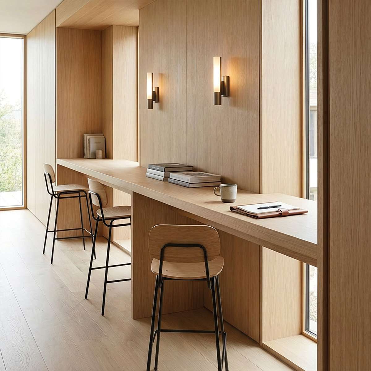 Frame Bar Stool - Wood w/backrest