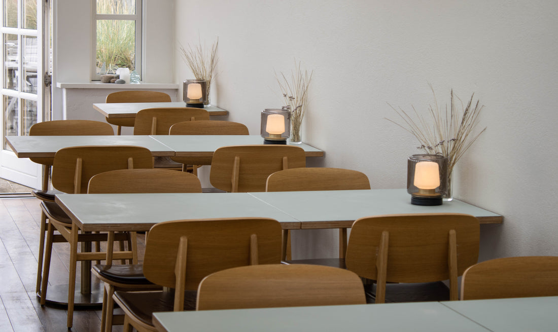 SACKit Ambience lampen zorgen voor sfeer in het restaurantgedeelte bij Villa Vest