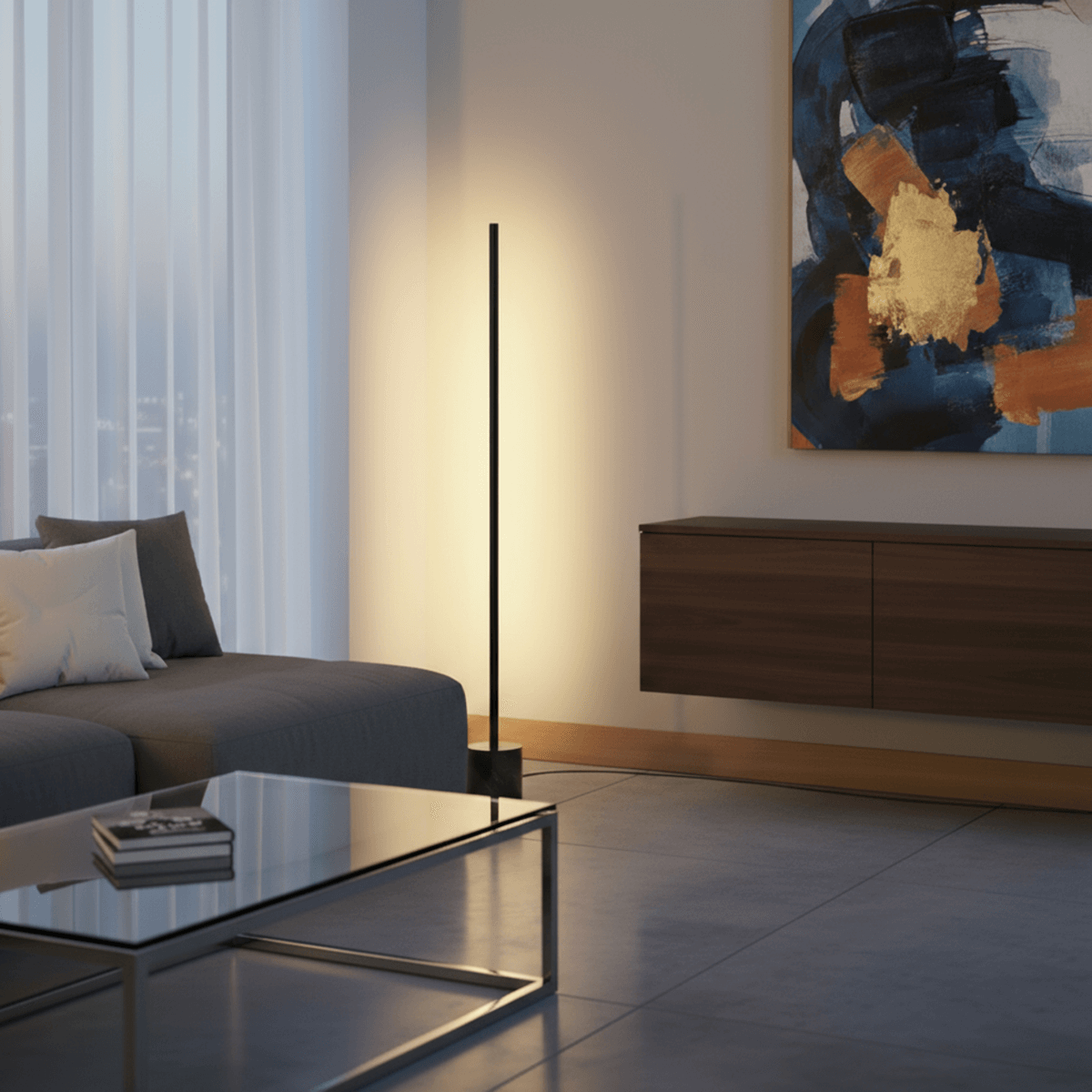 EXPO 120 Black - Verstelbare vloerlamp met verticaal licht