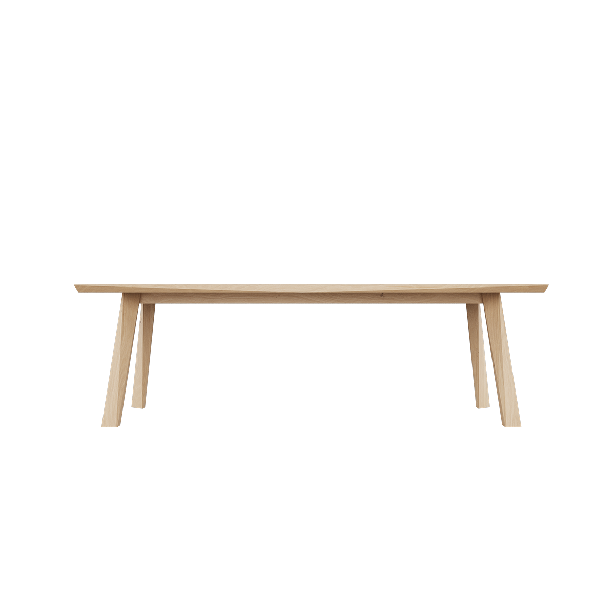 sackit eettafel van Europees eikenhout met een strak tafelblad en zorgvuldig vervaardigde facetten in de poten voor een verfijnde Scandinavische uitstraling