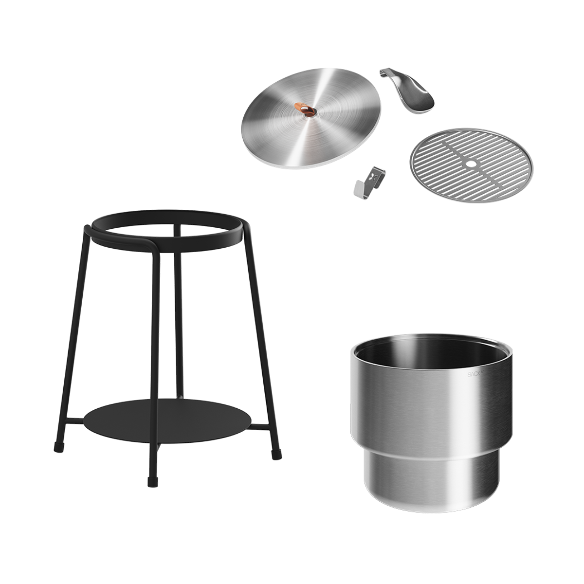 Patio Accessory Stand Ø22 + Wine Bucket w/ Accessories