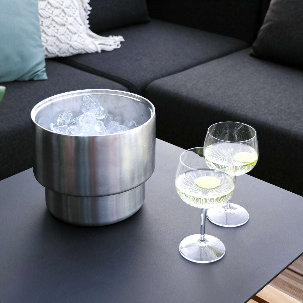 Patio Accessory Stand Ø22 + Wine Bucket w/ Accessories