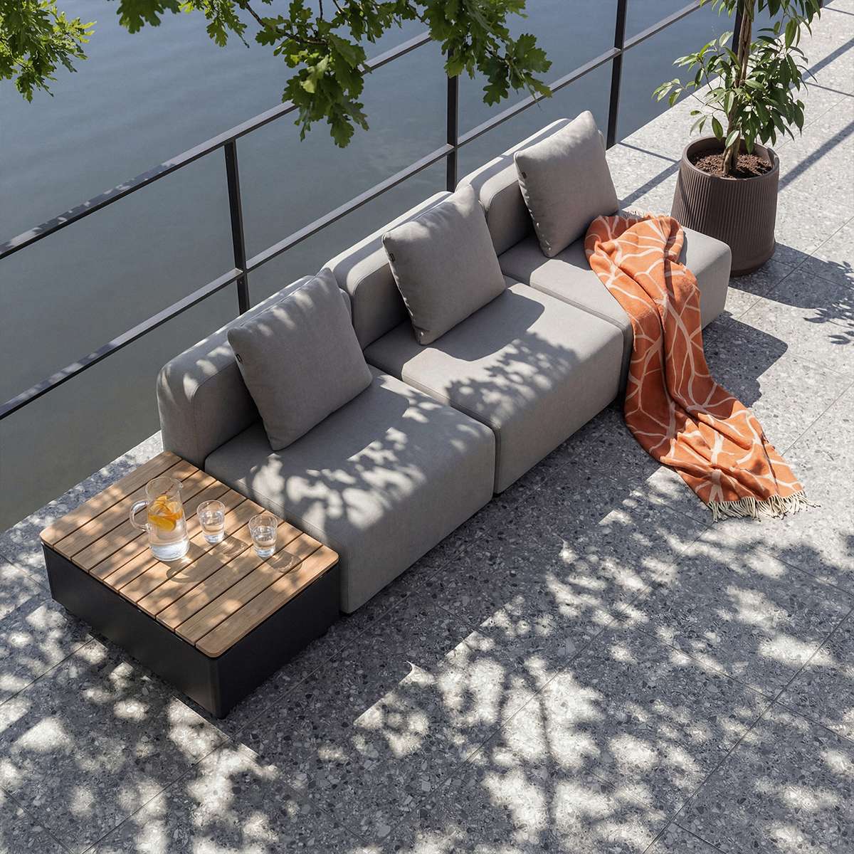 Cobana Lounge Sofa - 3 seater w/ Patio Storage Table