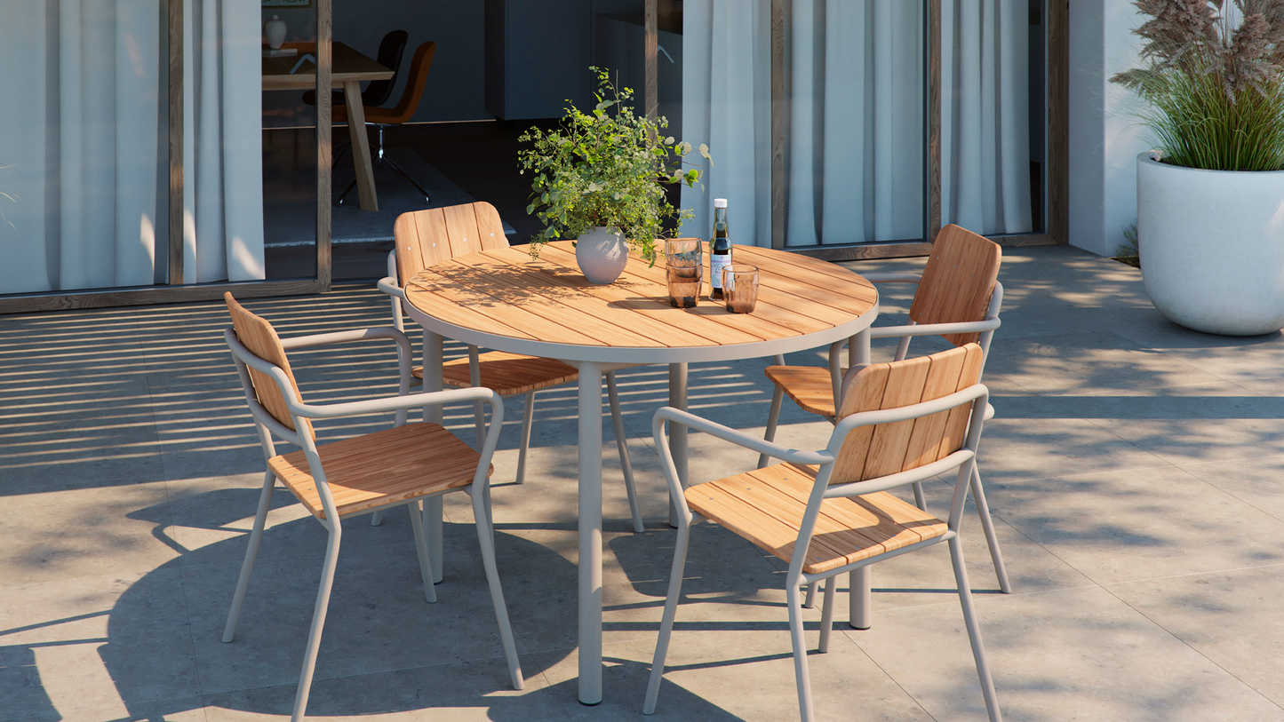 Kirra Dining Table 210x90 - Outdoor eettafel voor 6 personen van teak en aluminium