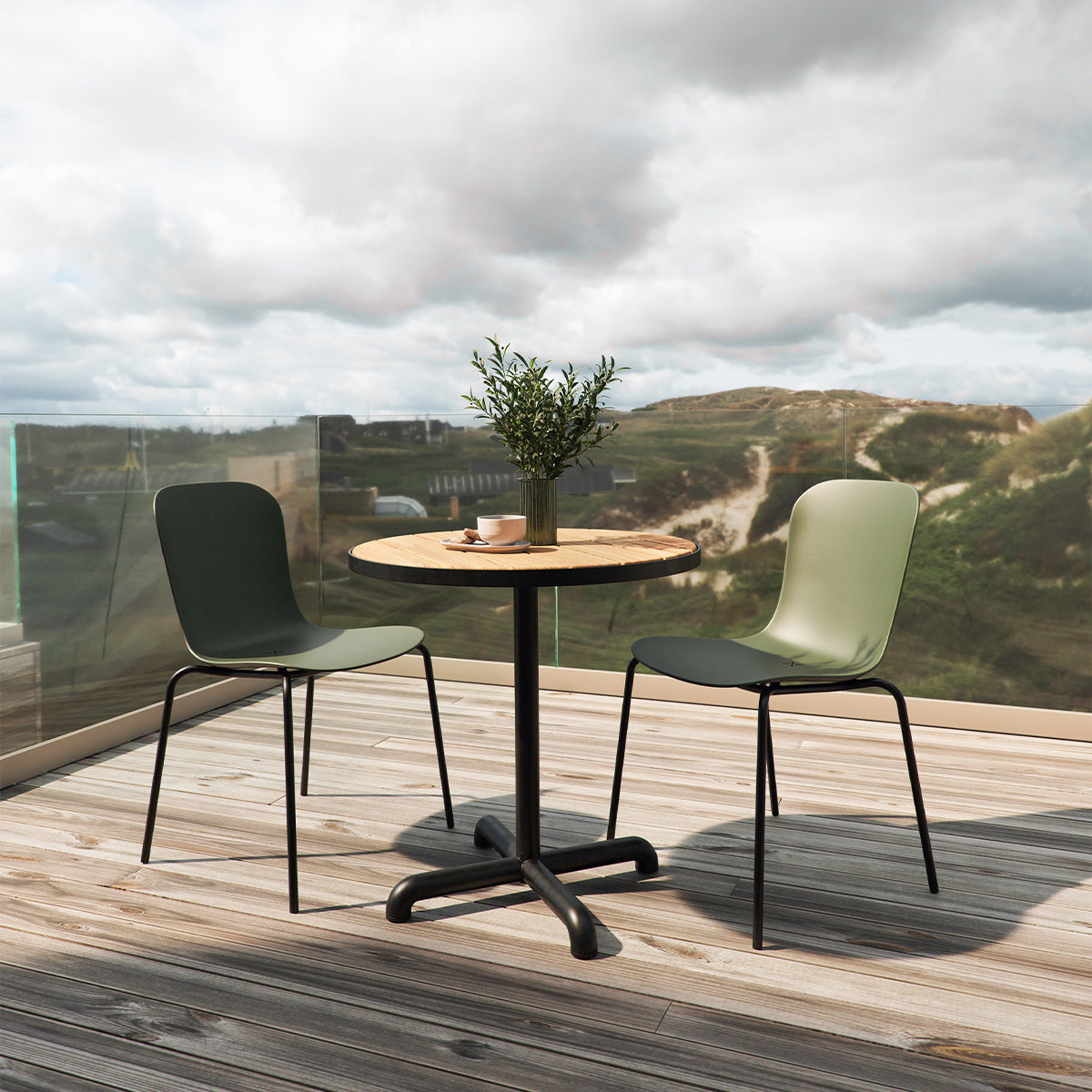 Kirra Cafe Table Noir & 2 Patio Chair No. One - SACKit Cafe Table Set
