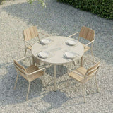 Kirra Dining Table Ø110 Ceramic & 4 Kirra Patio Chair van sackit buiten gestyled