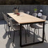 Patio Dining Table 210x90 van sackit in een buitenomgeving