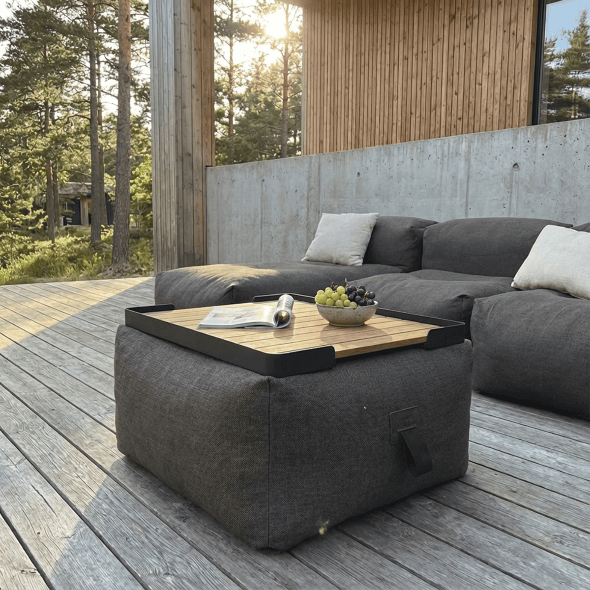 Patio Pouf Tray - Rechthoekig dienblad voor binnen- en buitengebruik