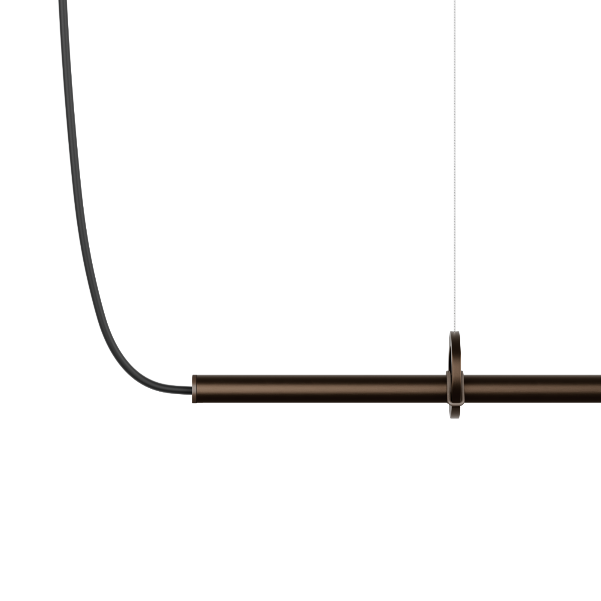 Ease 180 hanglamp boven de eettafel in brons van sackit productfoto op een witte achtergrond