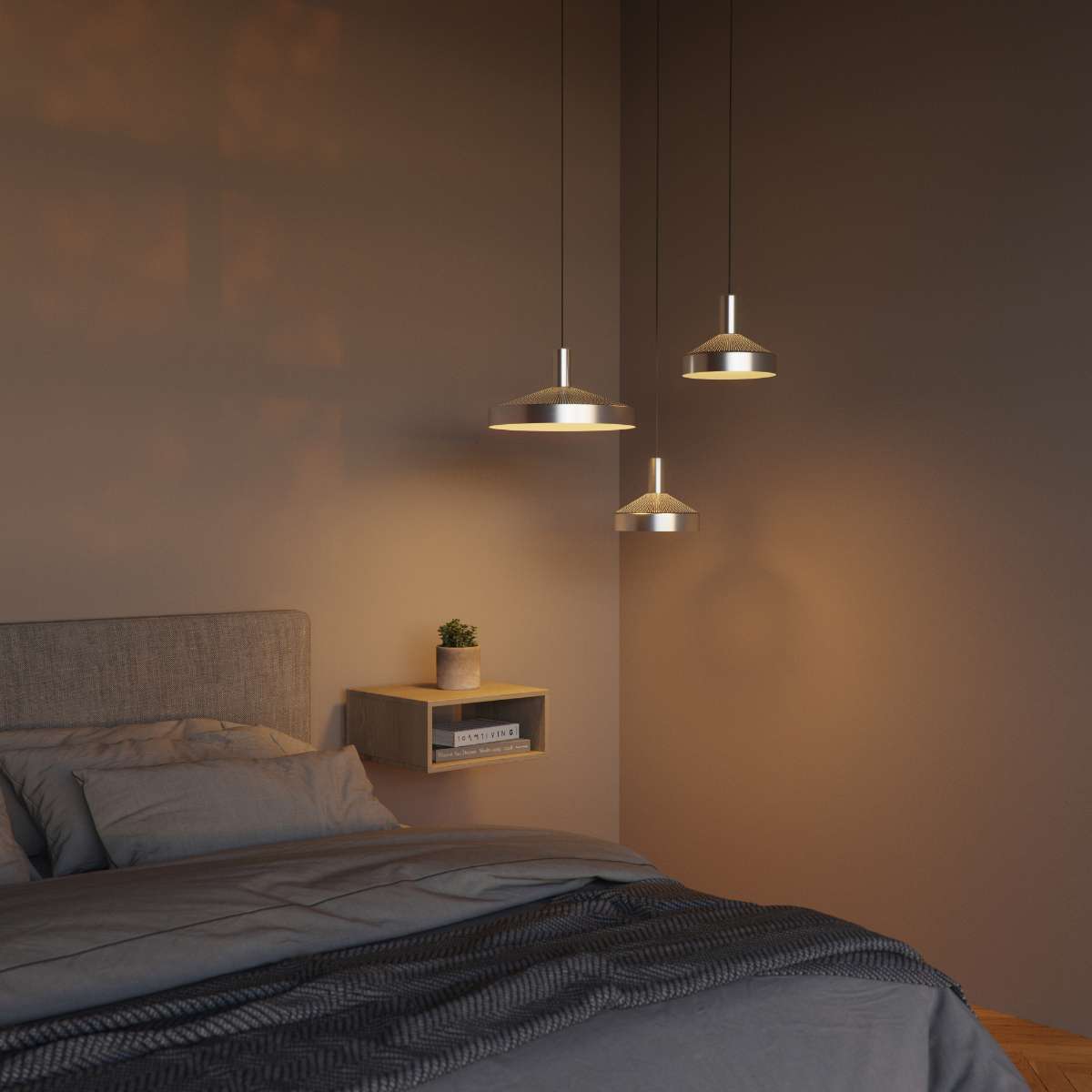 Dawn Pendant Ø40 hanglamp in zwart van sackit binnen bij natuurlijk licht