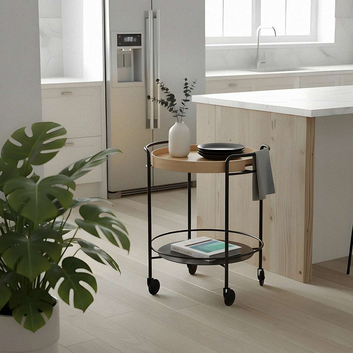 Serving Table w/ Nordic Serving Tray