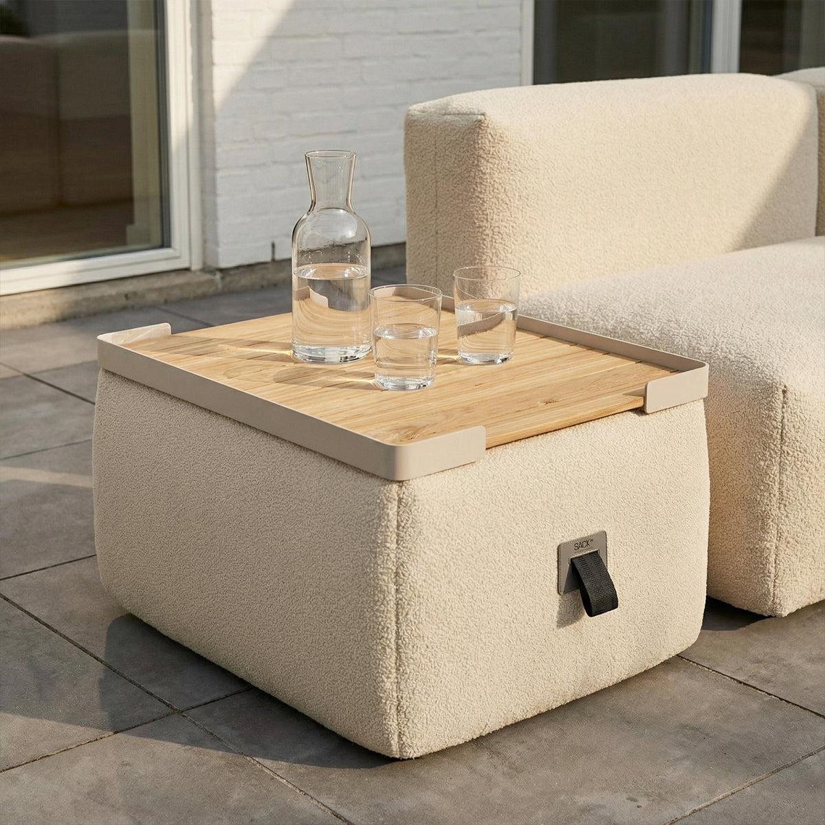 Patio Pouf Tray - Rechthoekig dienblad voor binnen- en buitengebruik