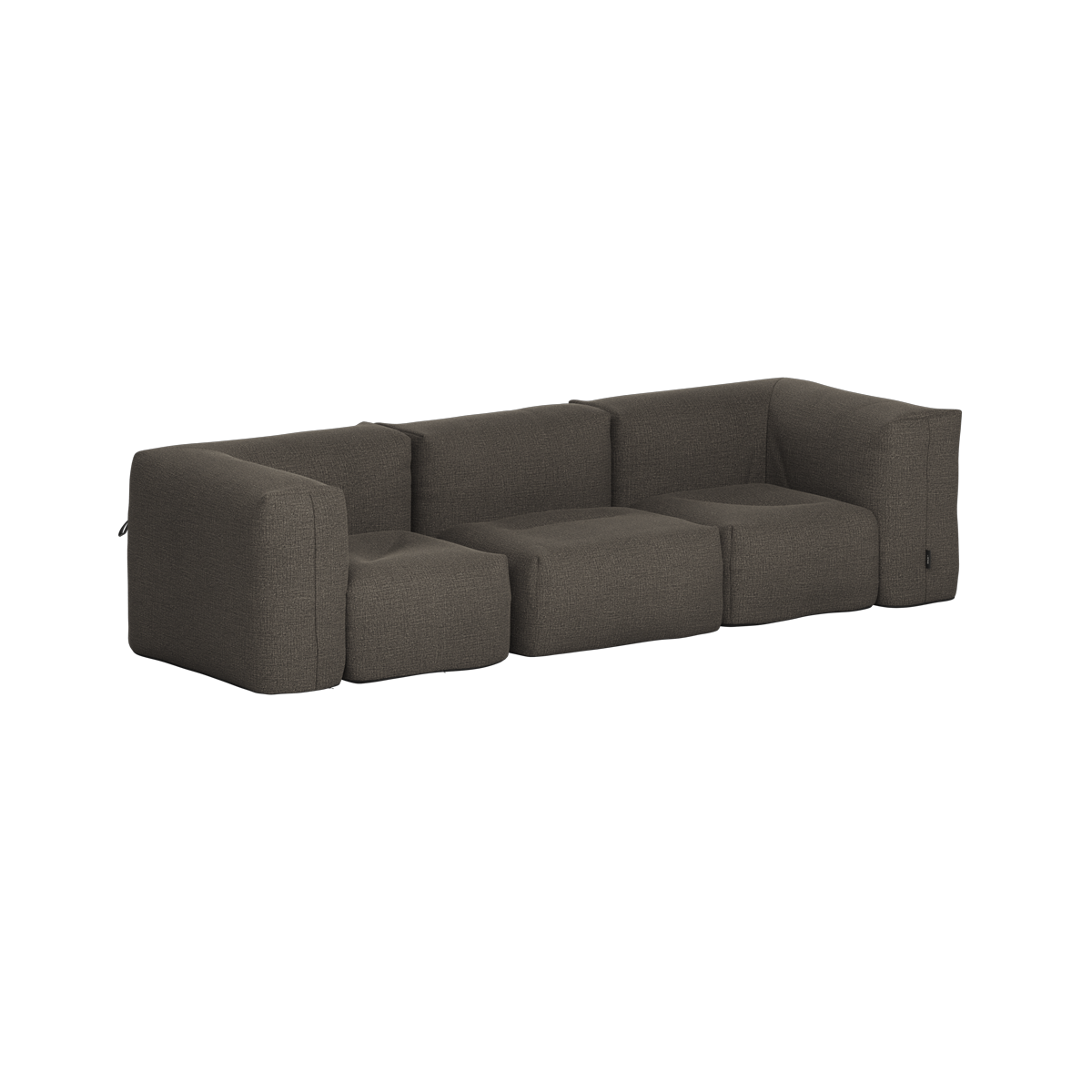 Soft Sofa Outdoor 3 Seater in Kirra Noir van sackit tegen een neutrale achtergrond