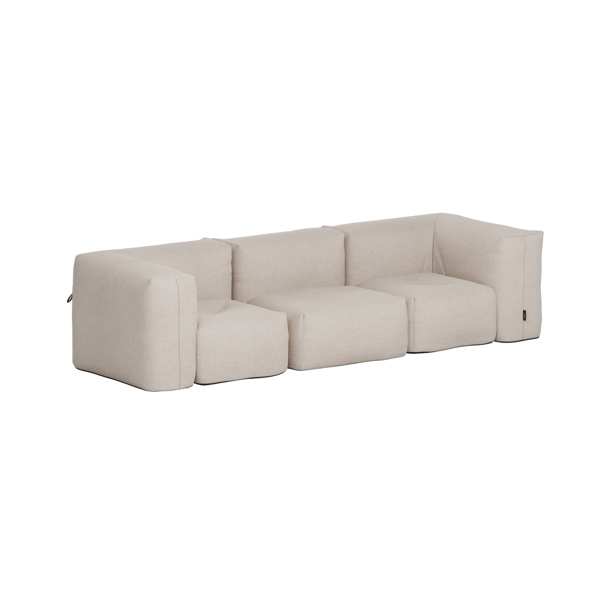 Soft Sofa Outdoor 3 Seater in Kirra Sand van sackit productfoto op een witte achtergrond
