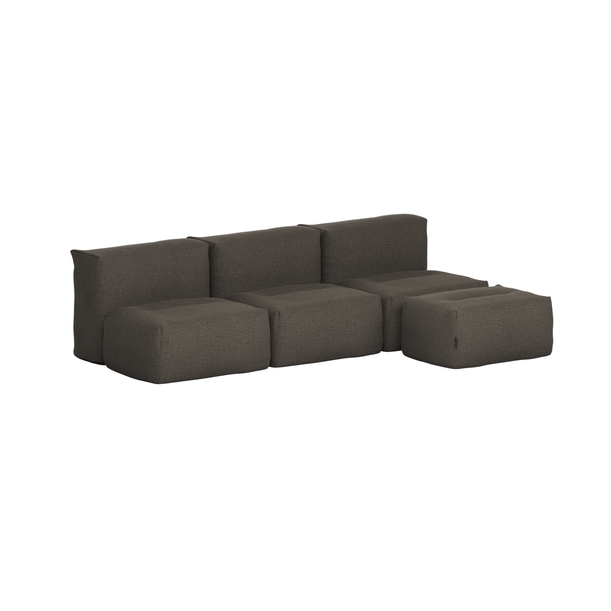 Soft Sofa Outdoor - 3 Seater open w/Pouf