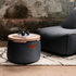Canvas Pouf in Canvas Petrol van sackit op een witte achtergrond