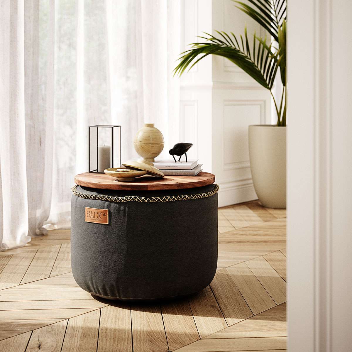 Canvas Pouf 2 Pack