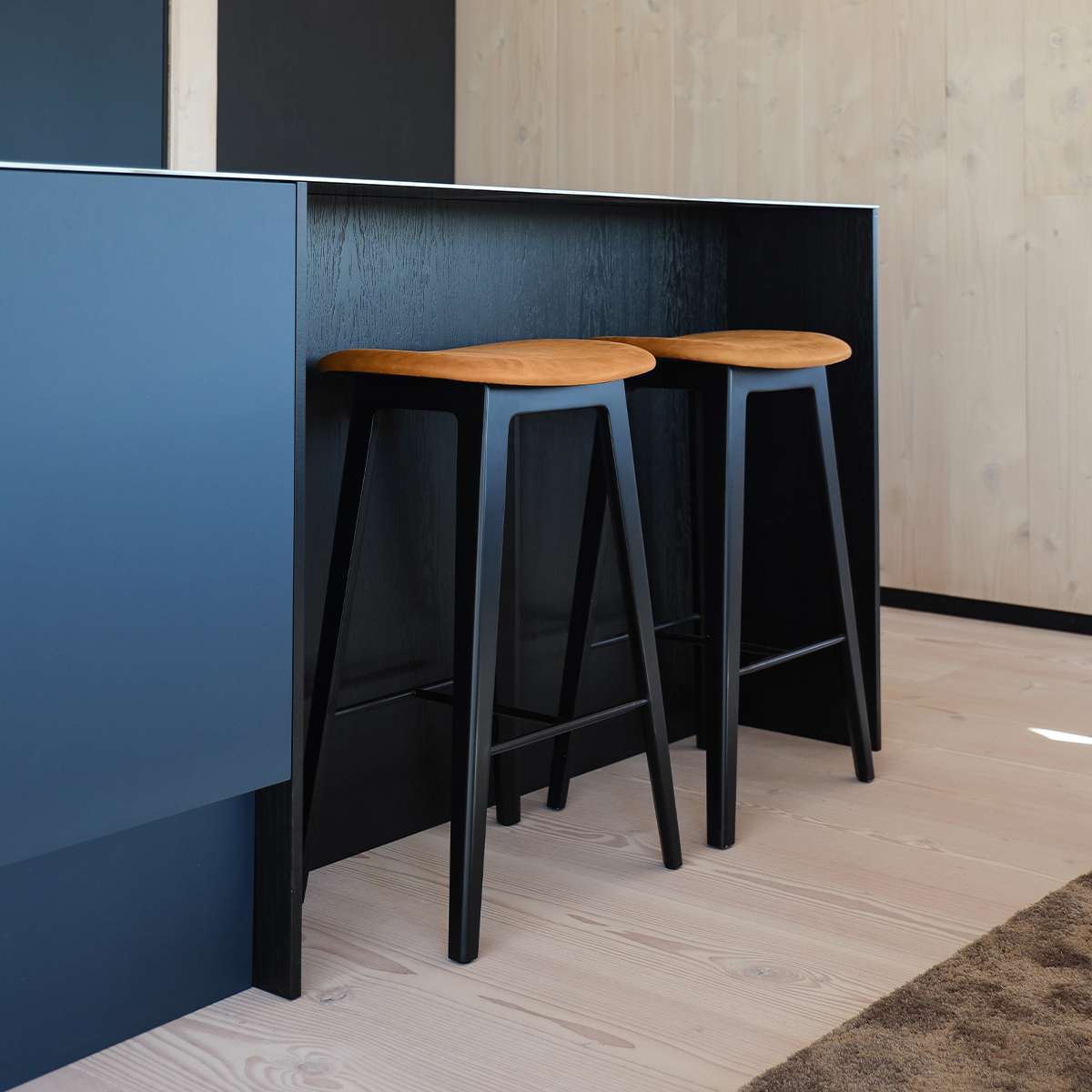 Nordic Bar Stool - Black Stained Oak