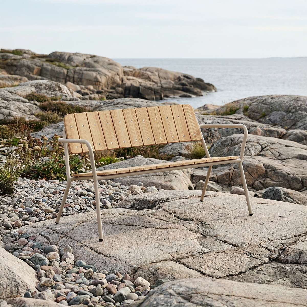 Kirra Patio Bench in Taupe van sackit buiten gestyled
