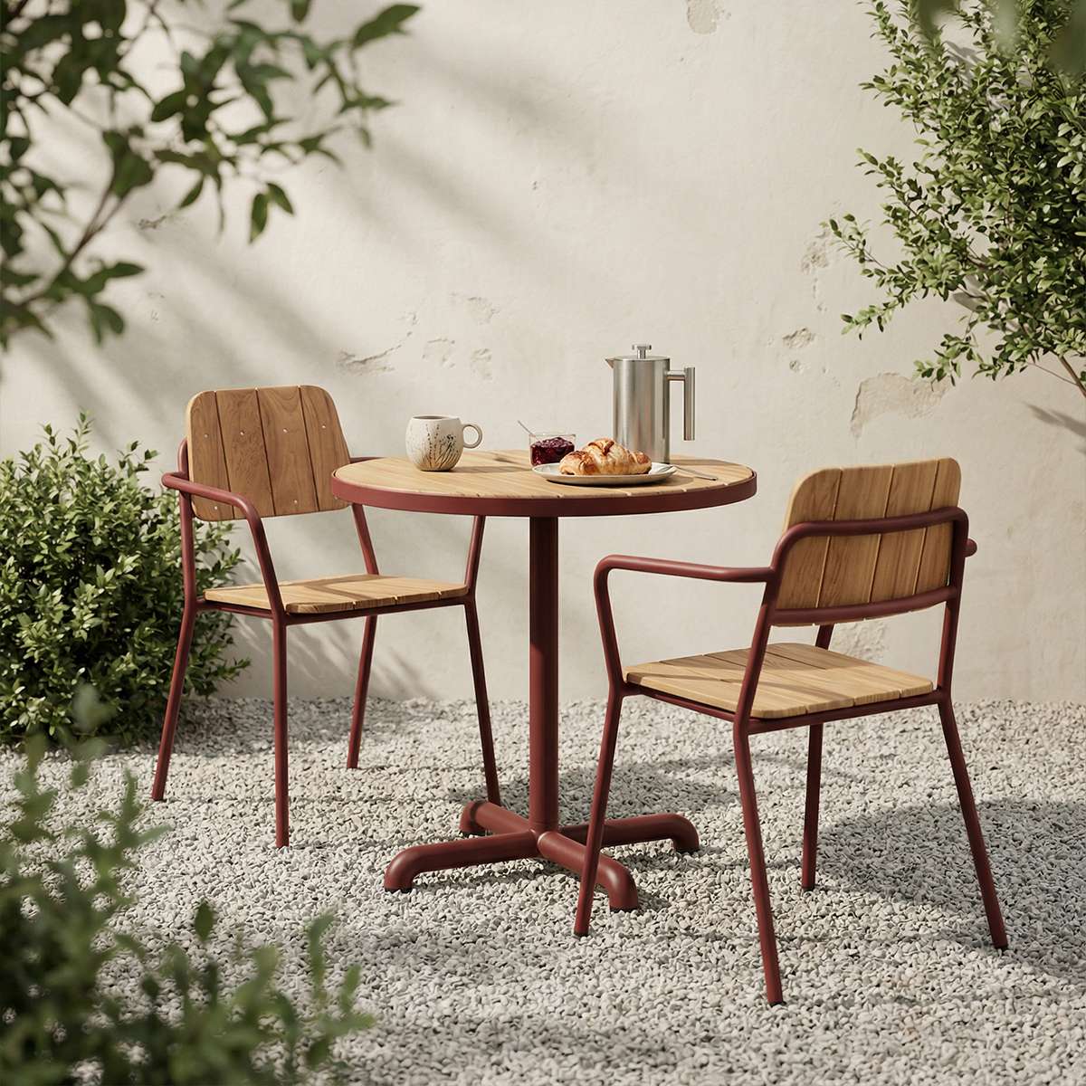 Kirra Café Table in Chestnut van sackit buiten gestyled