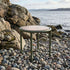 Mollis Side Table Ø50 in olijfgroen van sackit buiten bij natuurlijk licht