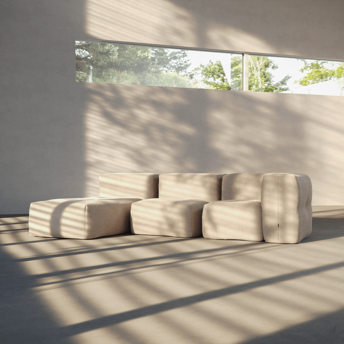 Soft Sofa Indoor - 3 Seater w/ Lounger