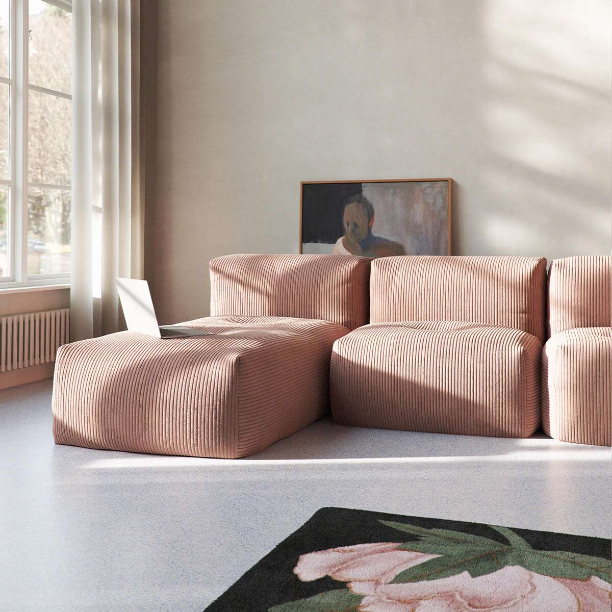Soft Sofa Indoor - 3 Seater w/ Lounger