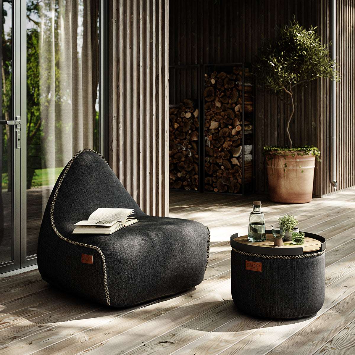 Cobana Lounge Chair & Pouf